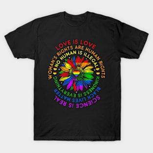 Sunflower Science Is Real Black Lives Matter Pride Lgbt T-Shirt